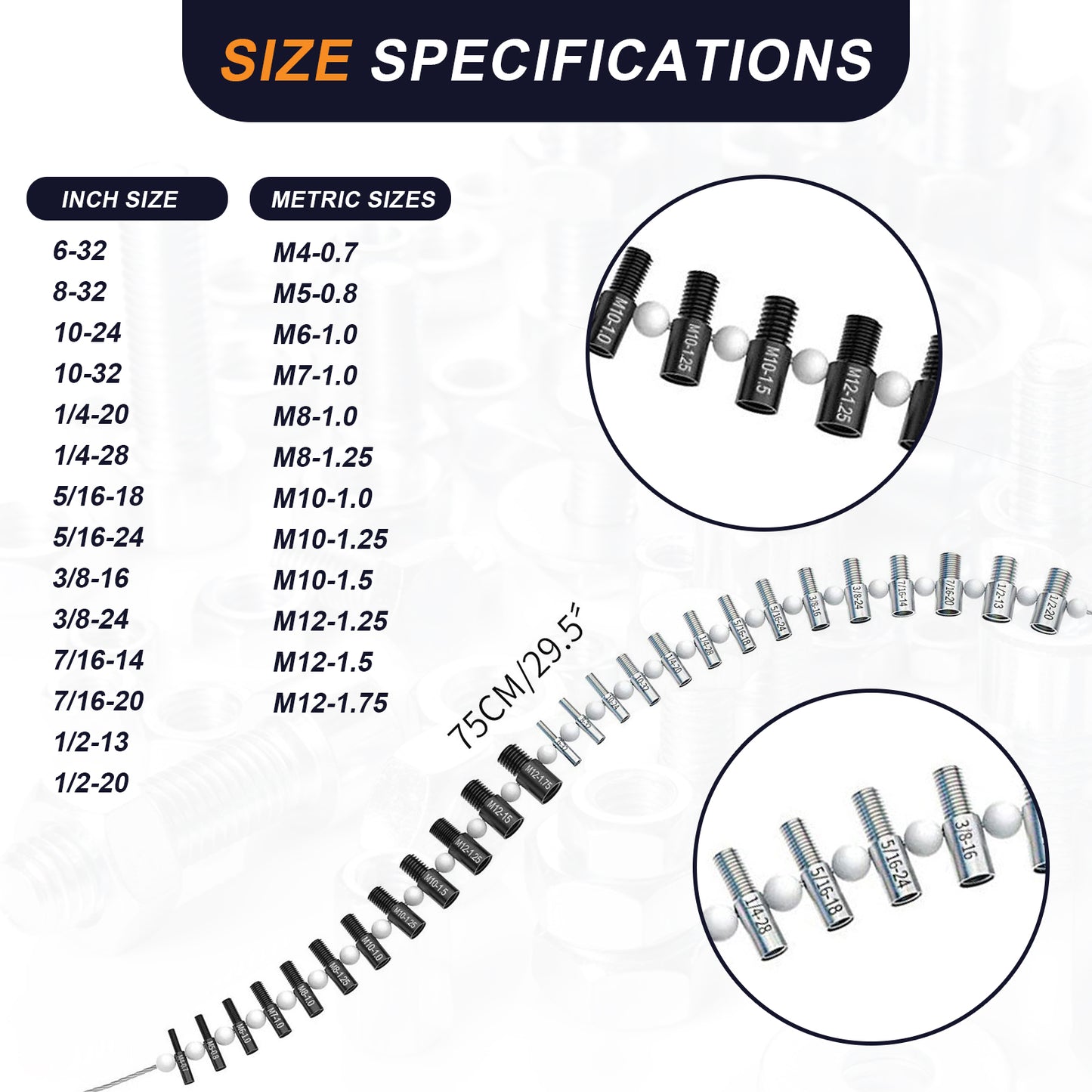 Stalye Line Nut and Bolt Thread Checker