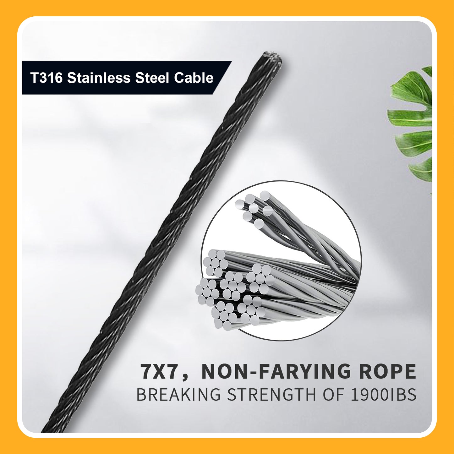 316 Stainless Steel Black Wire Rope