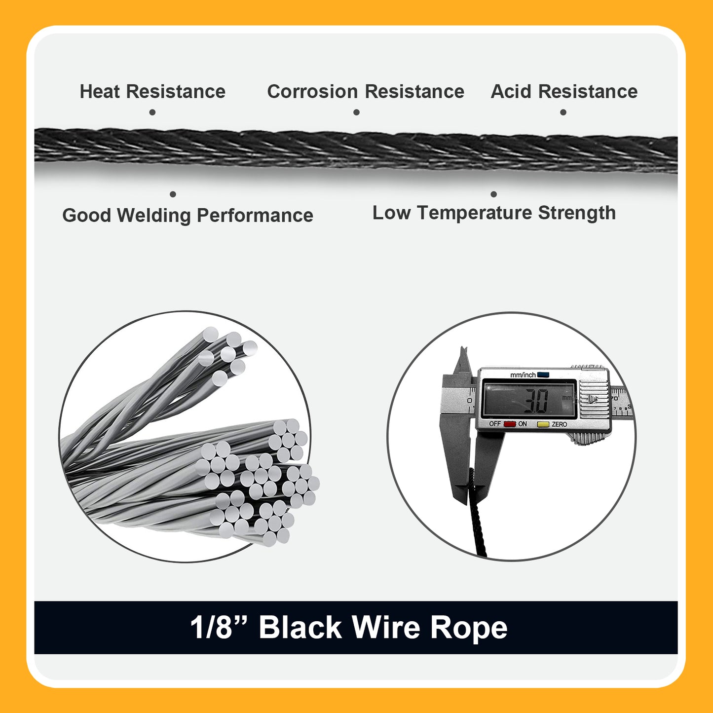 316 Stainless Steel Black Wire Rope