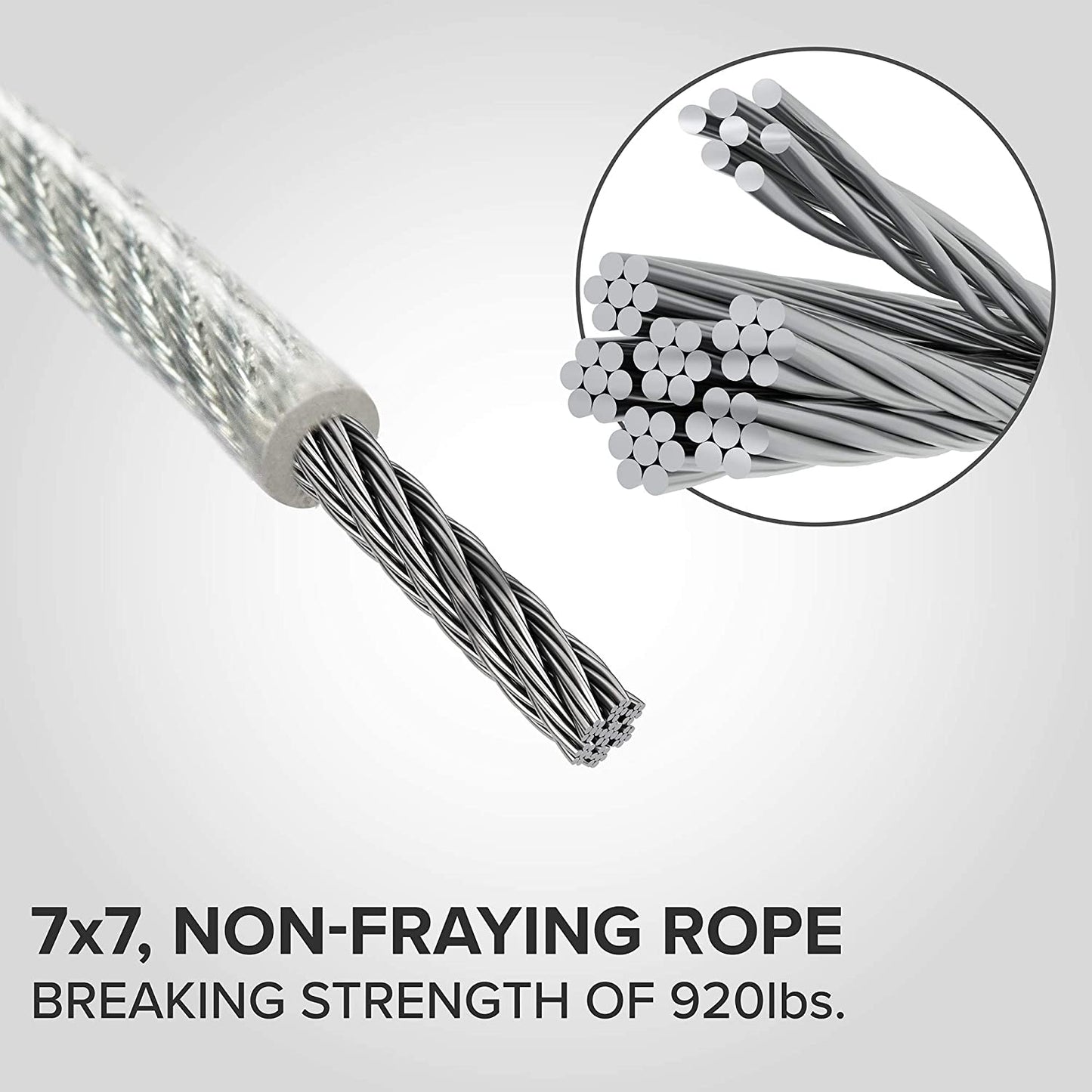 304 Stainless Steel Black Vinyl Coated Wire Rope